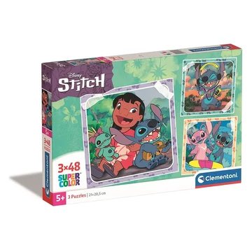 Disney Lilo és Stitch 3x48 db-os kirakó, puzzle