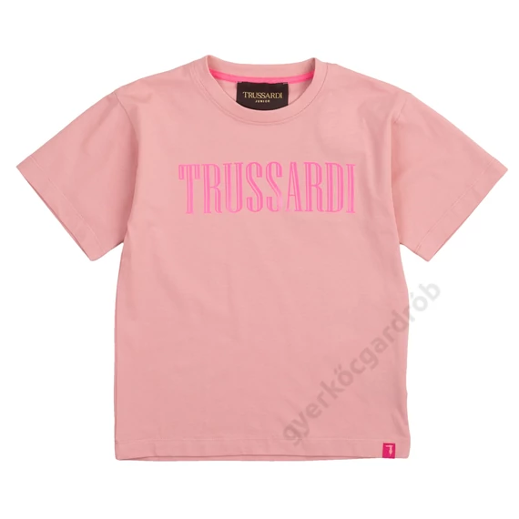 Trussardi halvány pink rövid ujjú póló felirattal 116