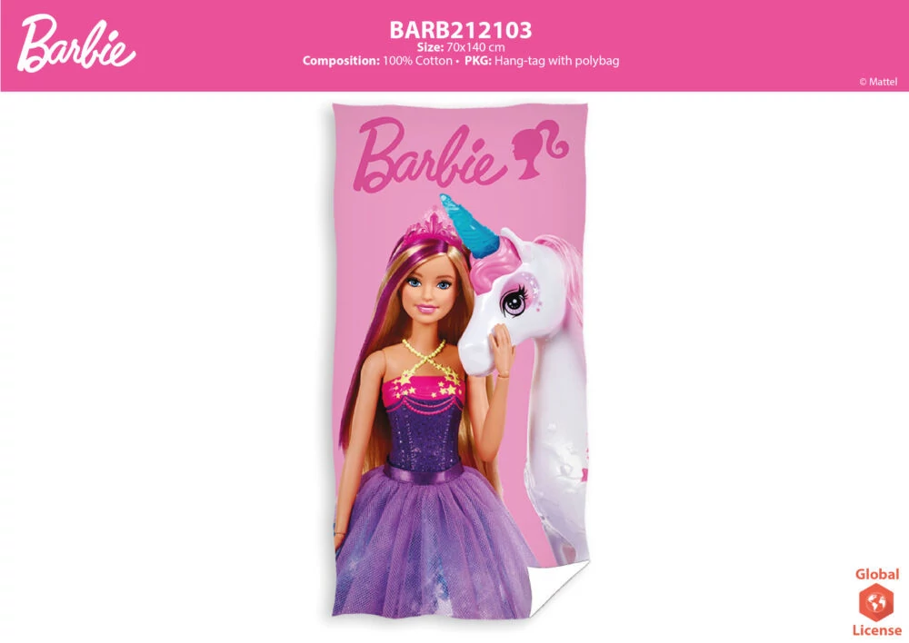 Barbie törölköző, fürdőlepedő pamutból