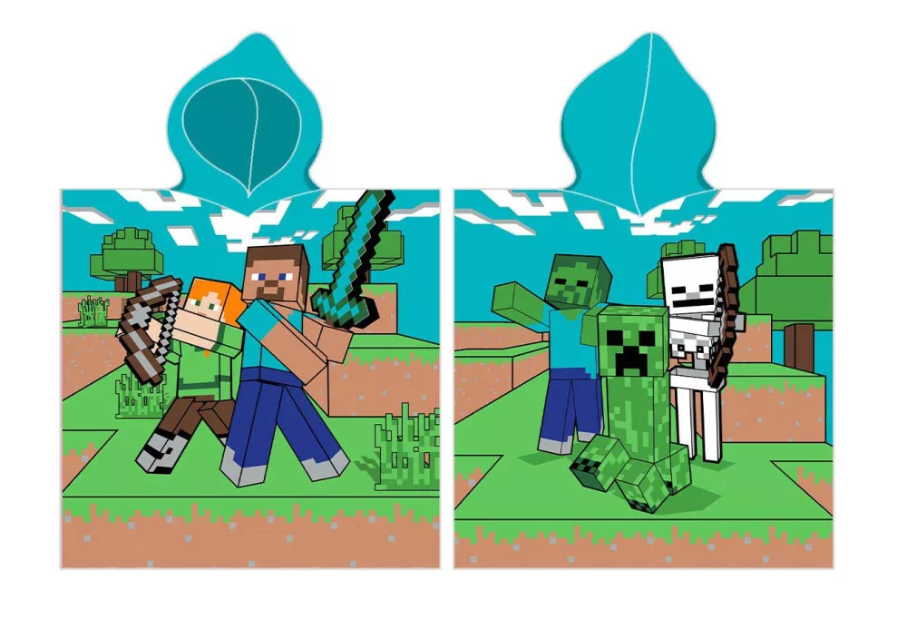 Minecraft Field mintás strandtörölköző, poncsó